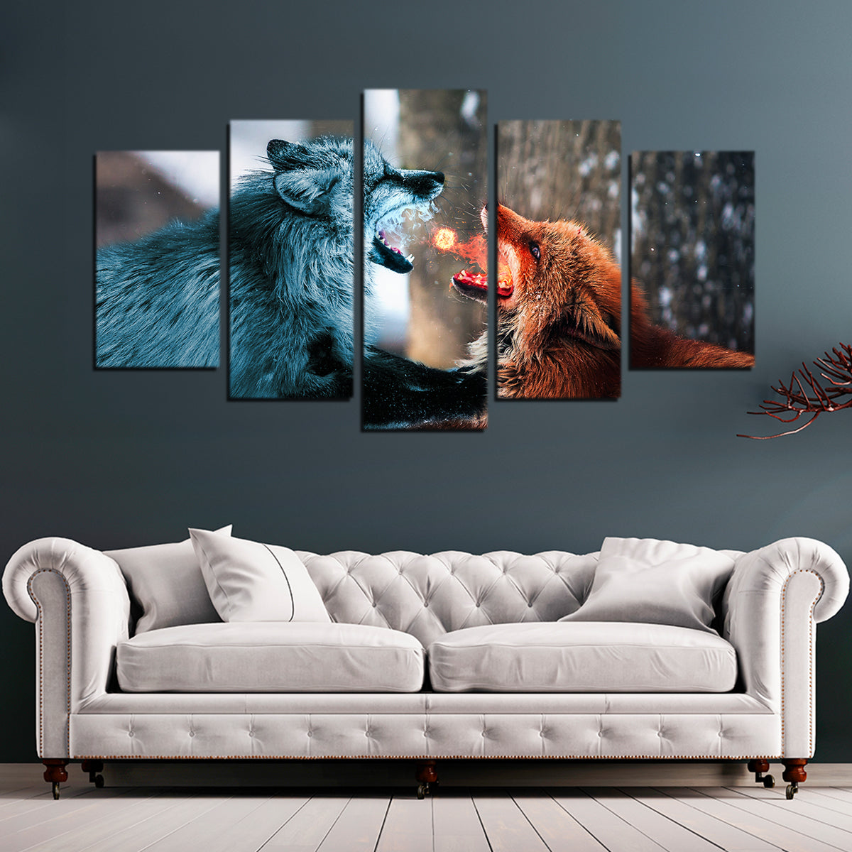 Fire vs Ice Wall Art