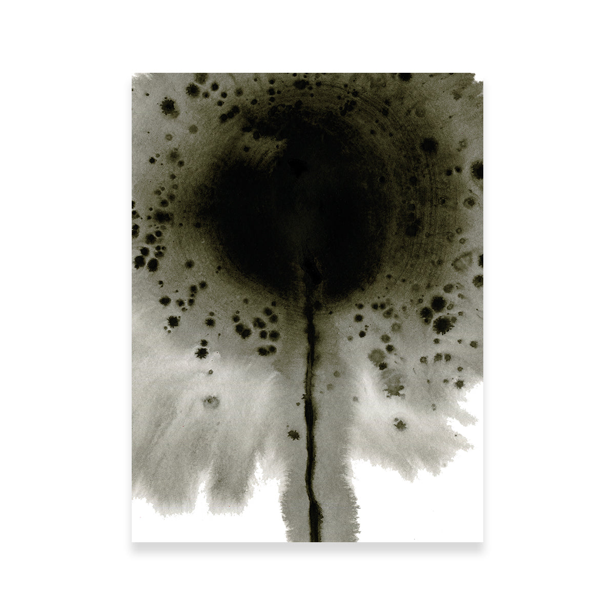 Flower Grey Spatter Wall Art