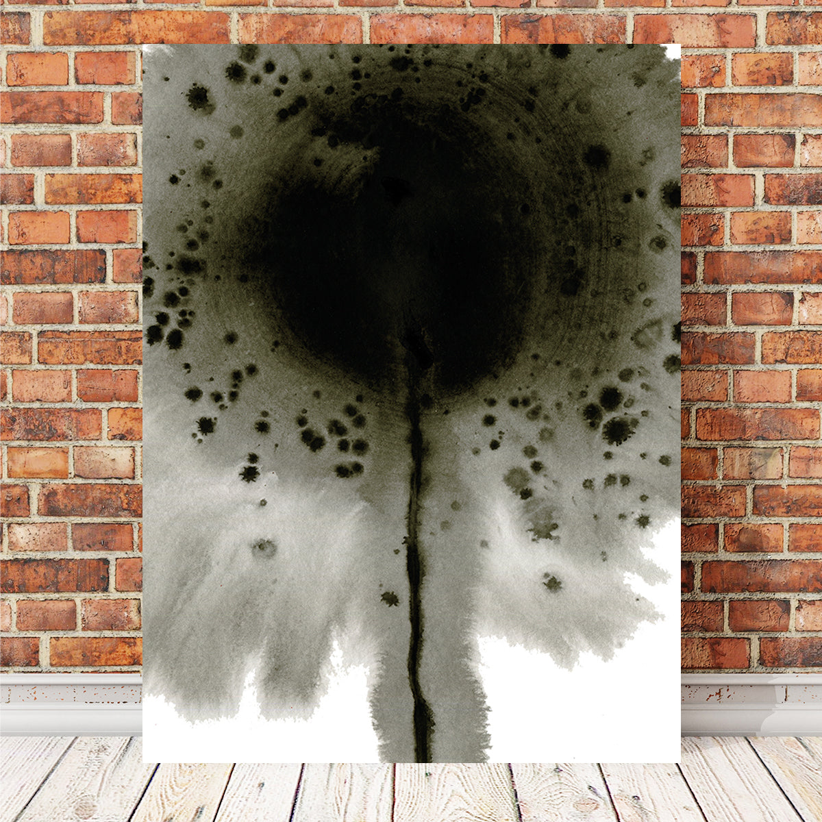 Flower Grey Spatter Wall Art
