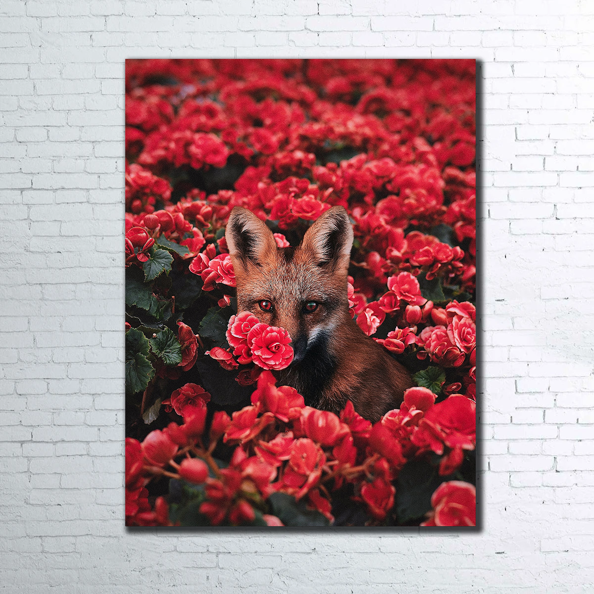 Fox and Flowers Wall Art