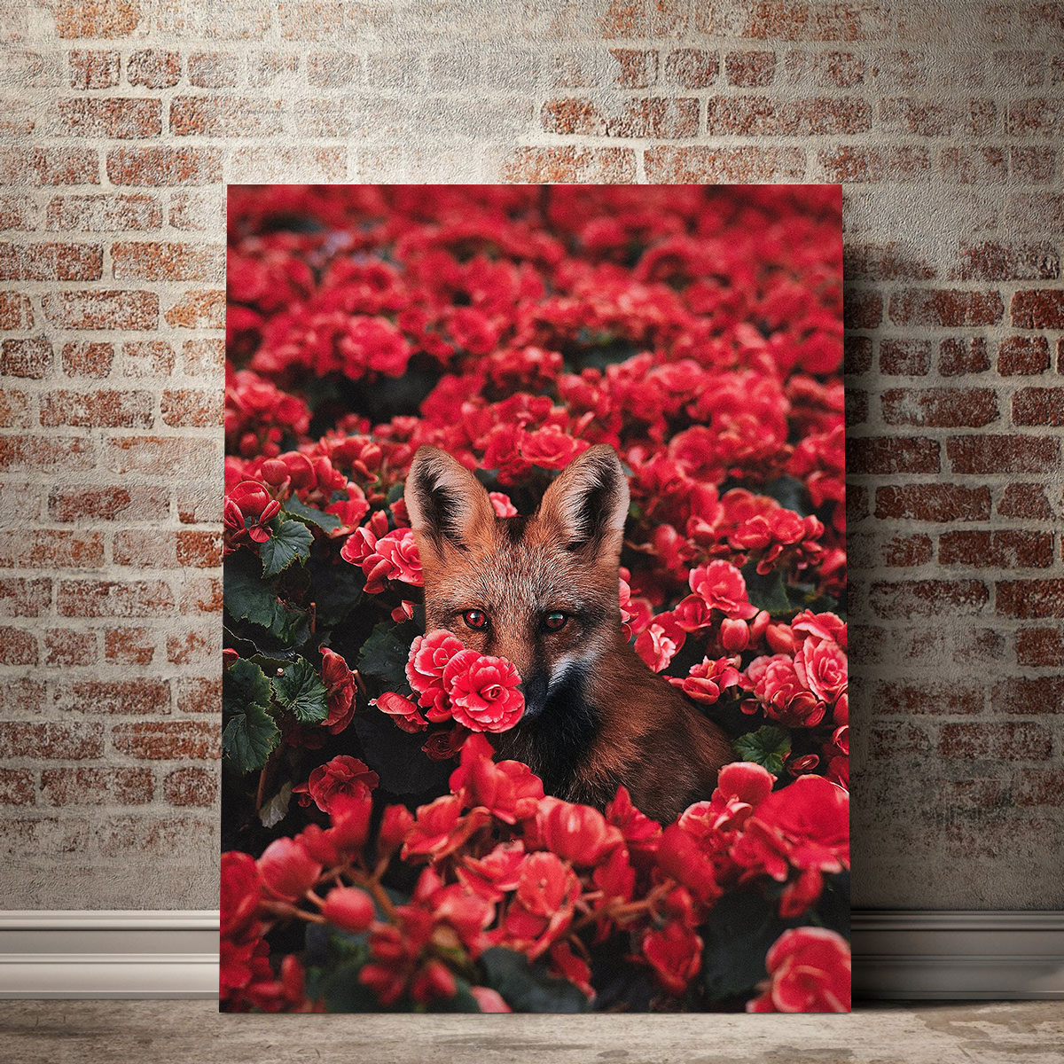Fox and Flowers Wall Art