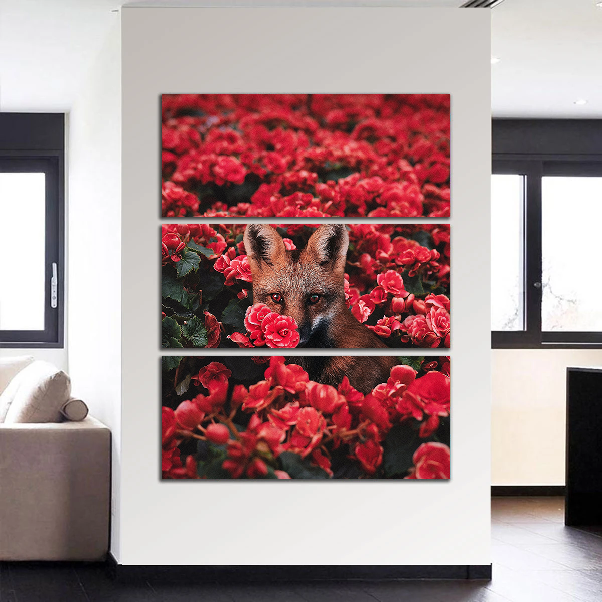 Fox and Flowers Wall Art