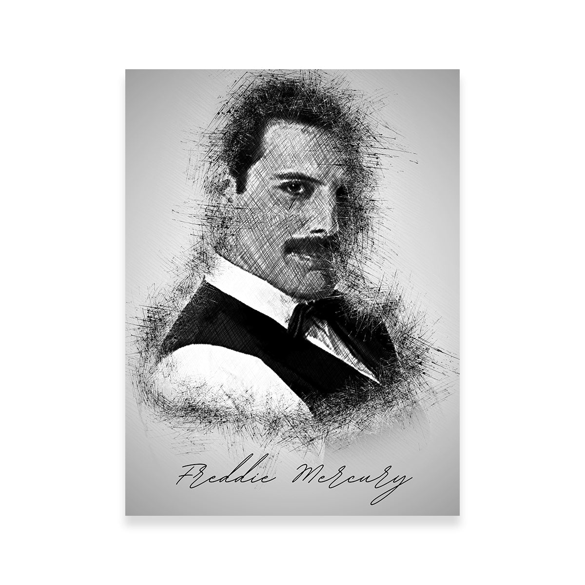 Freddie Mercury Sketch Wall Art