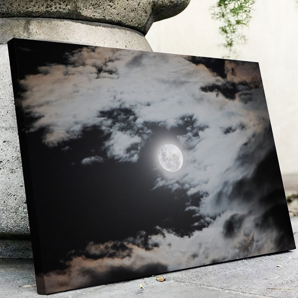 Full Moon Behind Clouds Wall Art