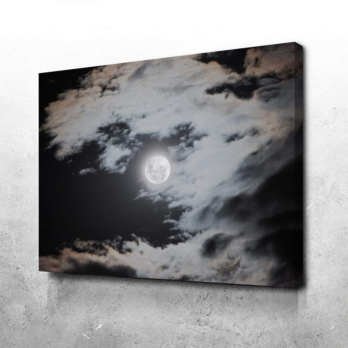 Full Moon Behind Clouds Wall Art