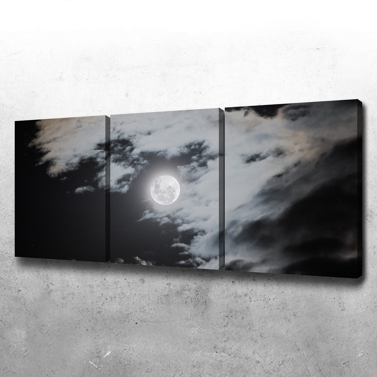 Full Moon Behind Clouds Wall Art