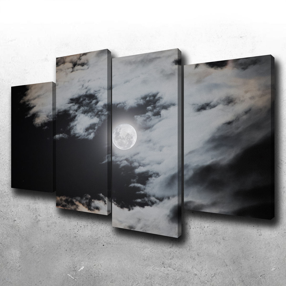 Full Moon Behind Clouds Wall Art