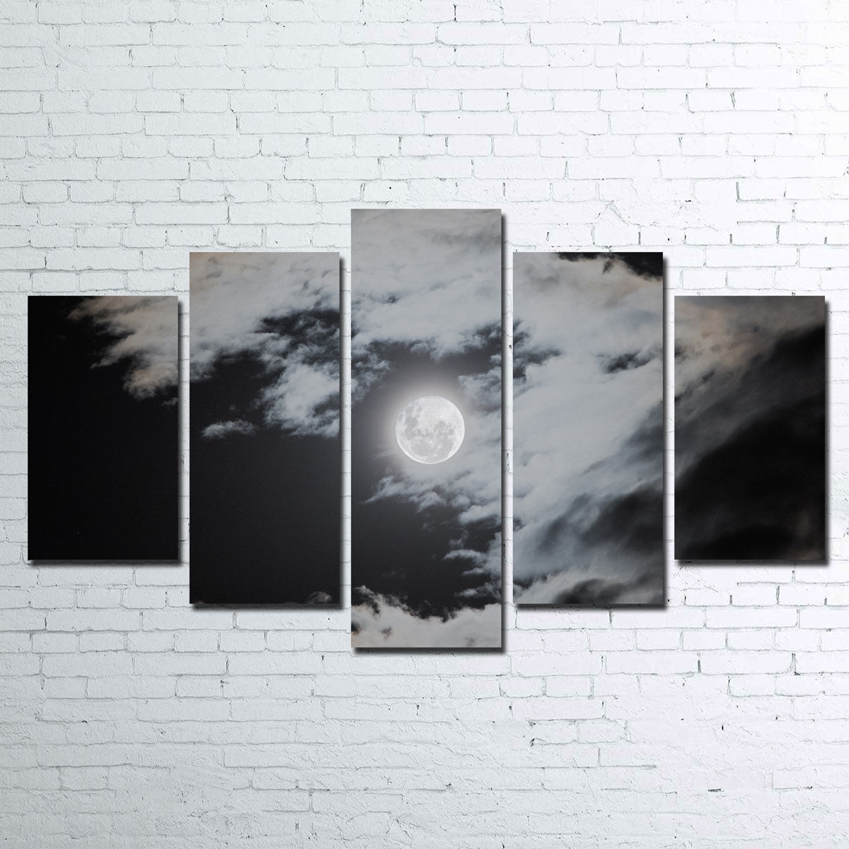 Full Moon Behind Clouds Wall Art