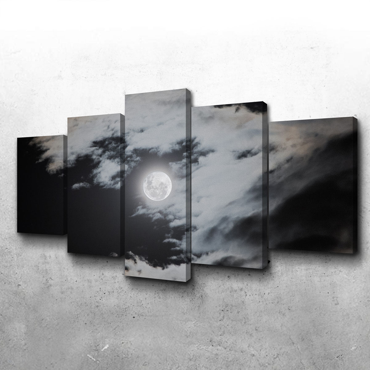 Full Moon Behind Clouds Wall Art