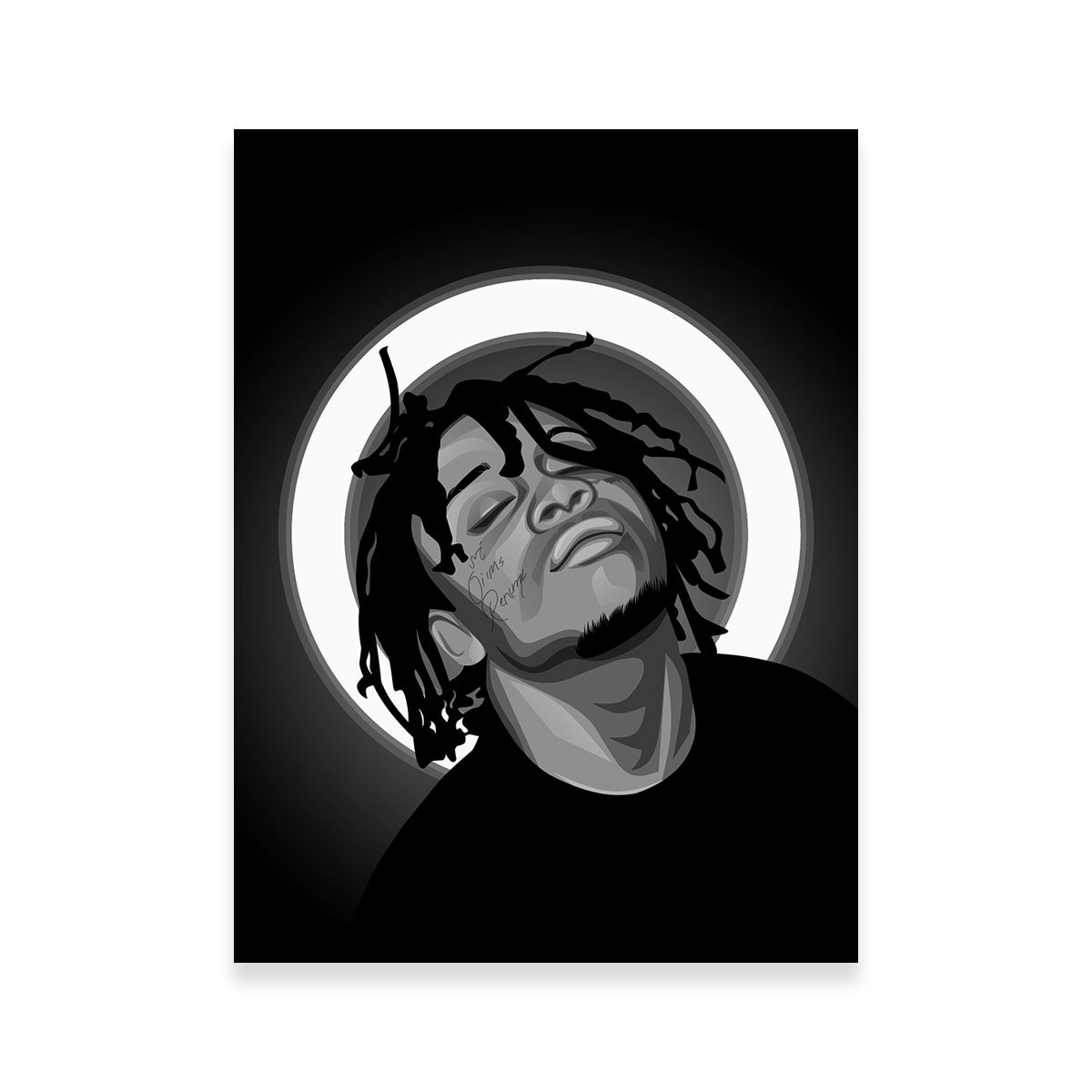 Grayscale Trippie Redd Wall Art