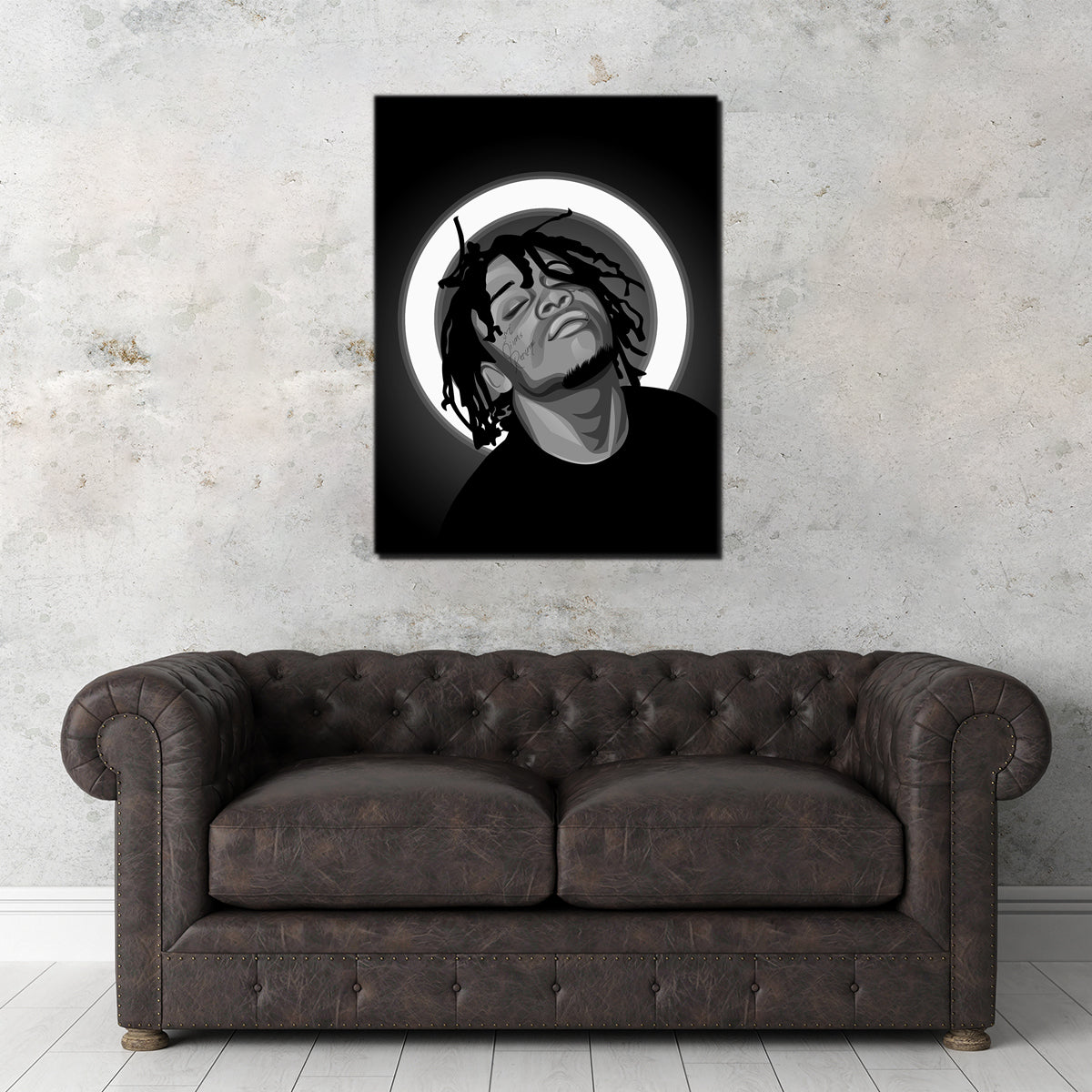 Grayscale Trippie Redd Wall Art