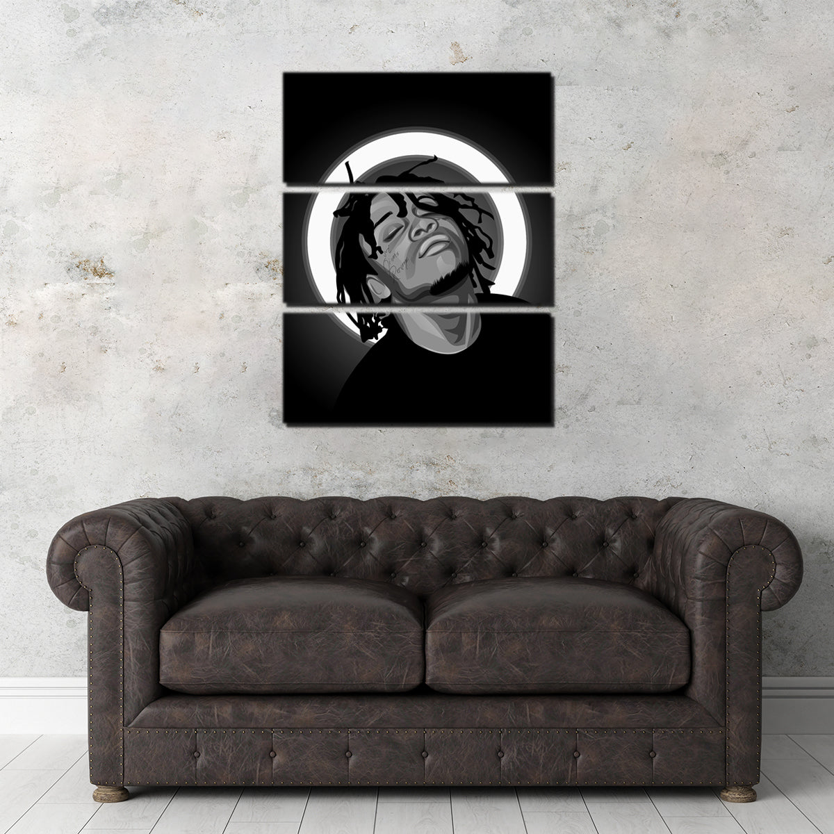 Grayscale Trippie Redd Wall Art