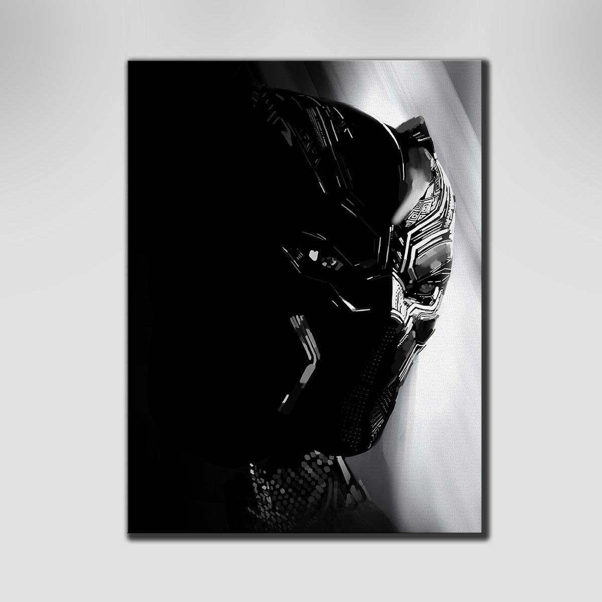 Grayscale Black Panther Wall Art
