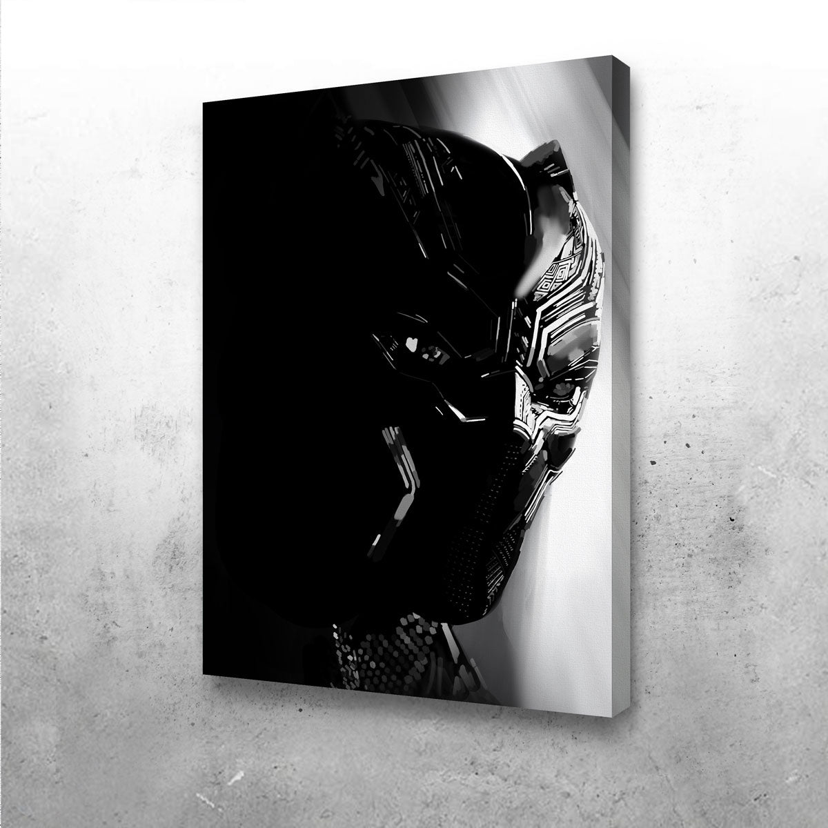 Grayscale Black Panther Wall Art