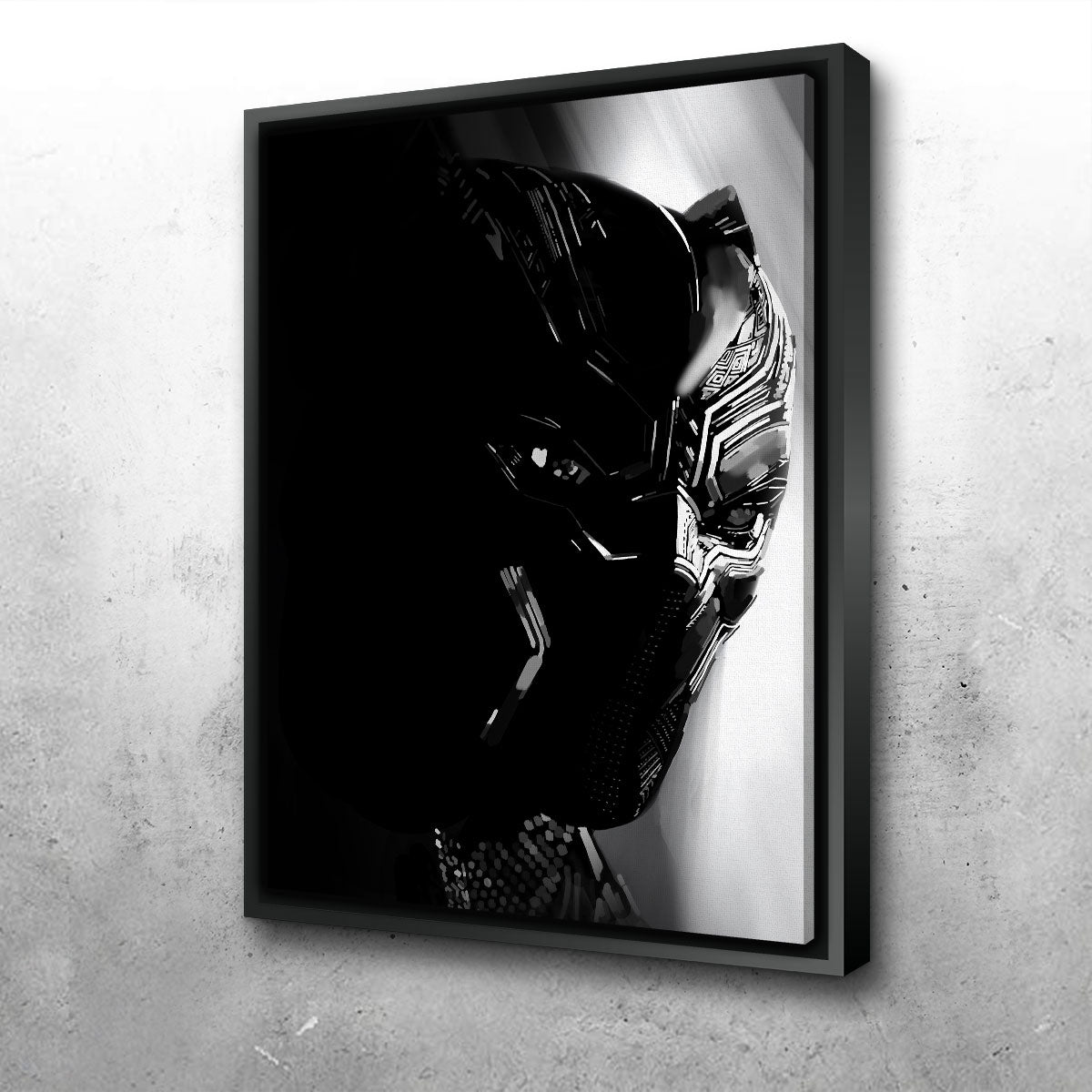 Grayscale Black Panther Wall Art