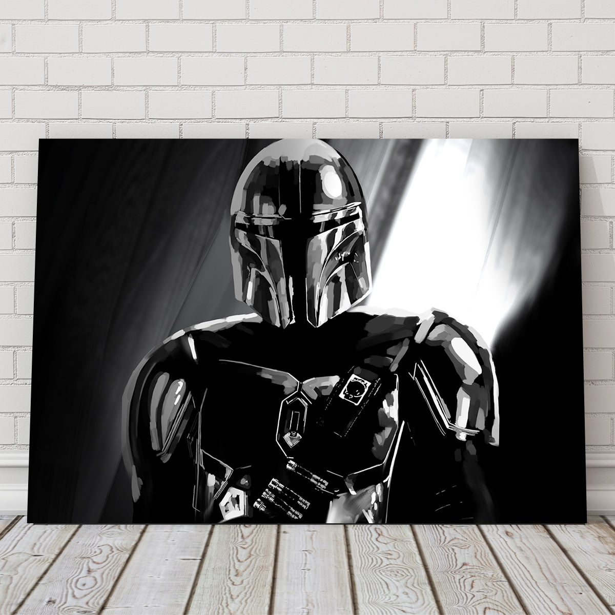 Grayscale Bounty Hunter Wall Art