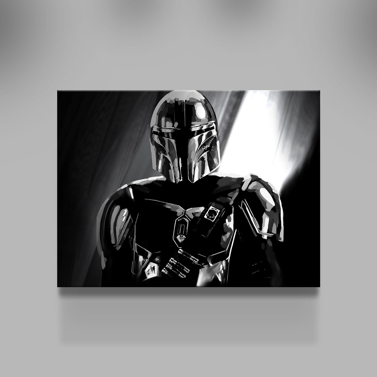 Grayscale Bounty Hunter Wall Art