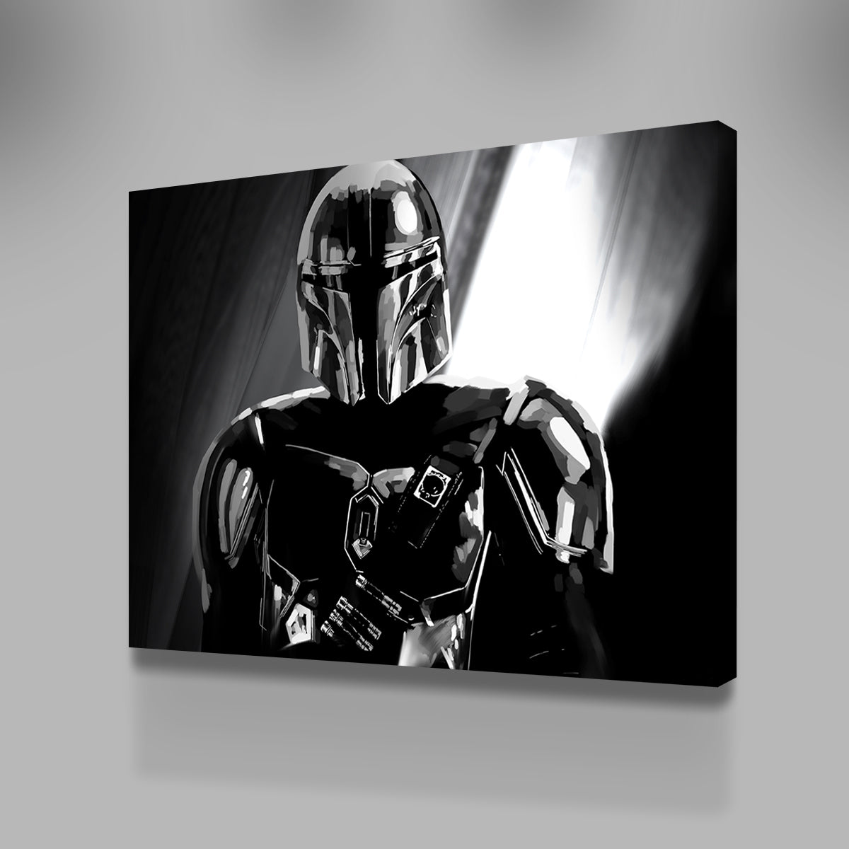 Grayscale Bounty Hunter Wall Art