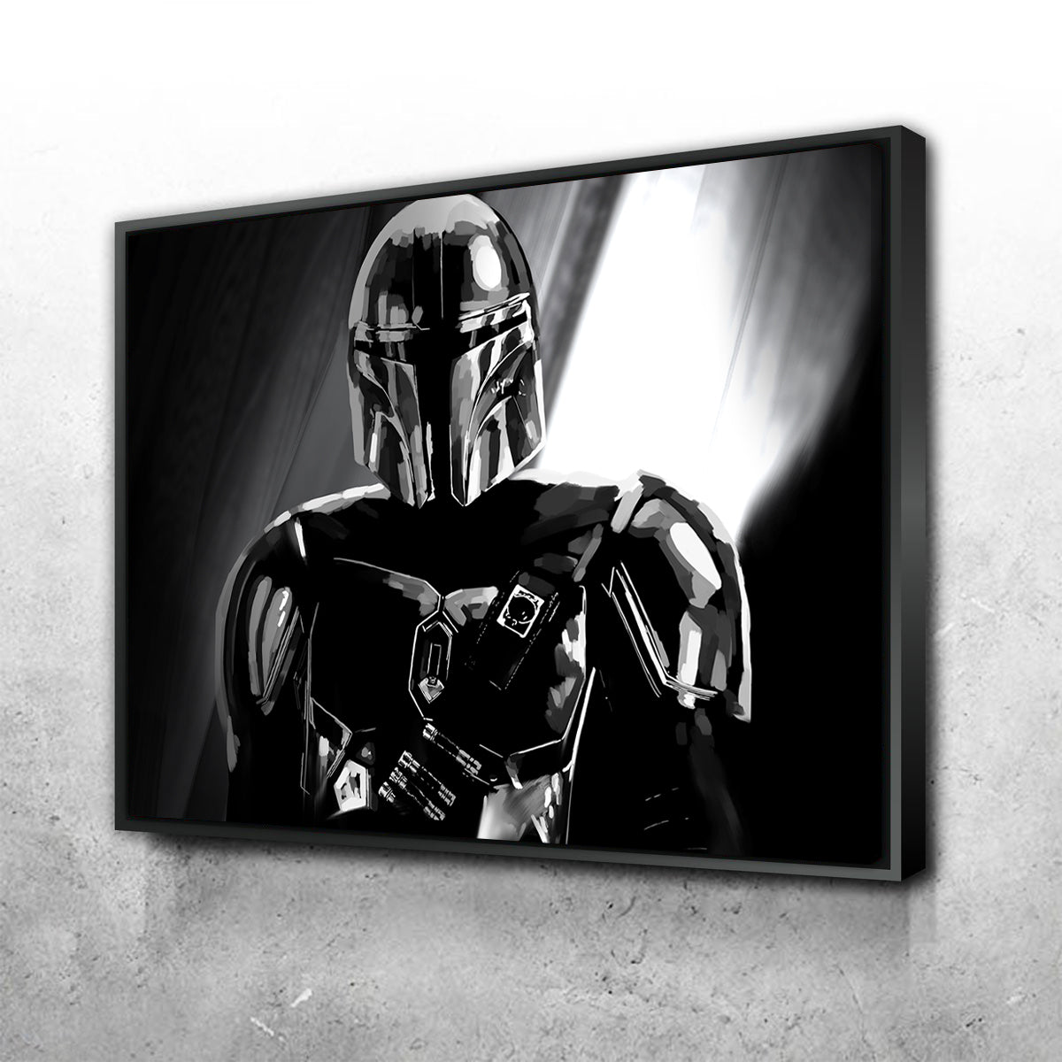 Grayscale Bounty Hunter Wall Art