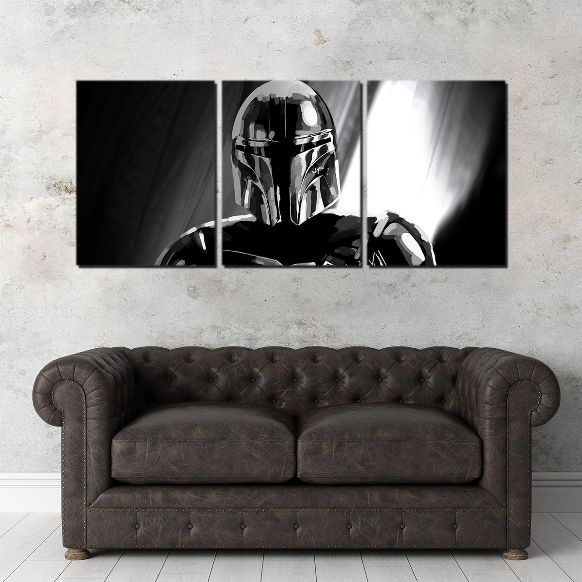 Grayscale Bounty Hunter Wall Art