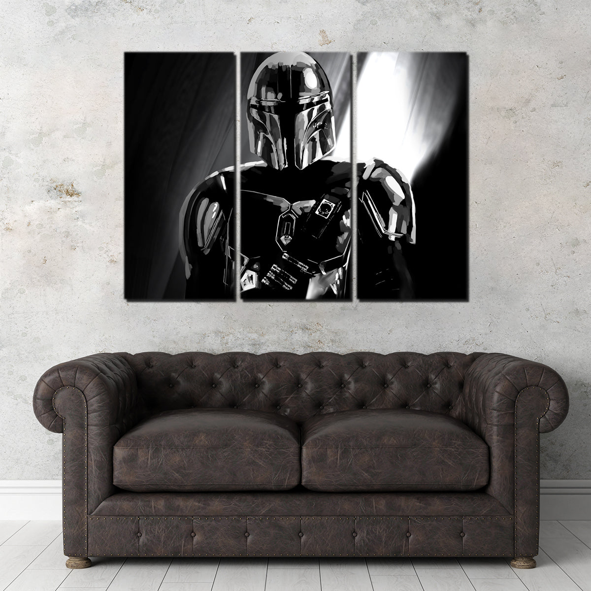 Grayscale Bounty Hunter Wall Art