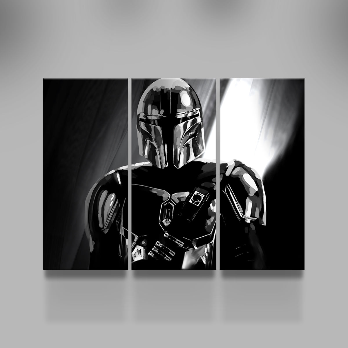 Grayscale Bounty Hunter Wall Art
