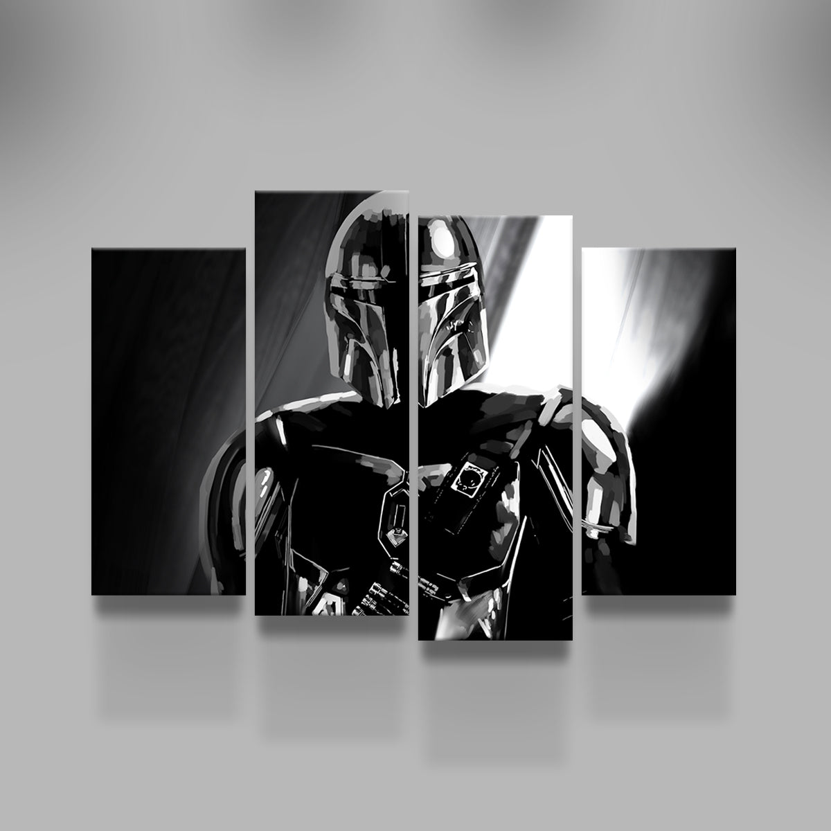 Grayscale Bounty Hunter Wall Art