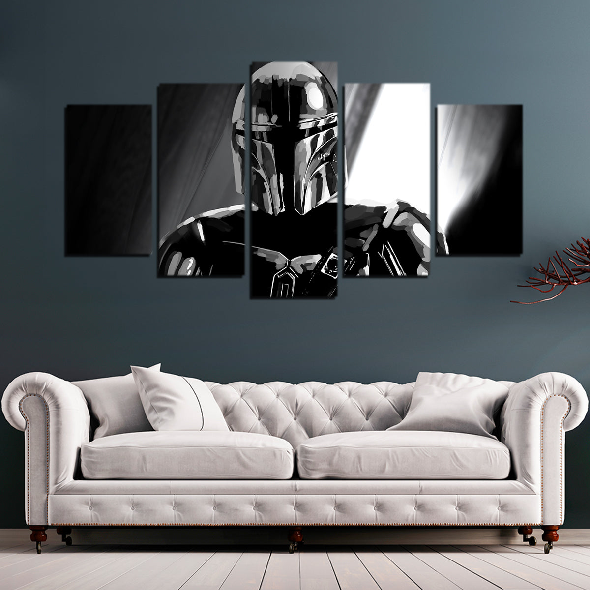 Grayscale Bounty Hunter Wall Art