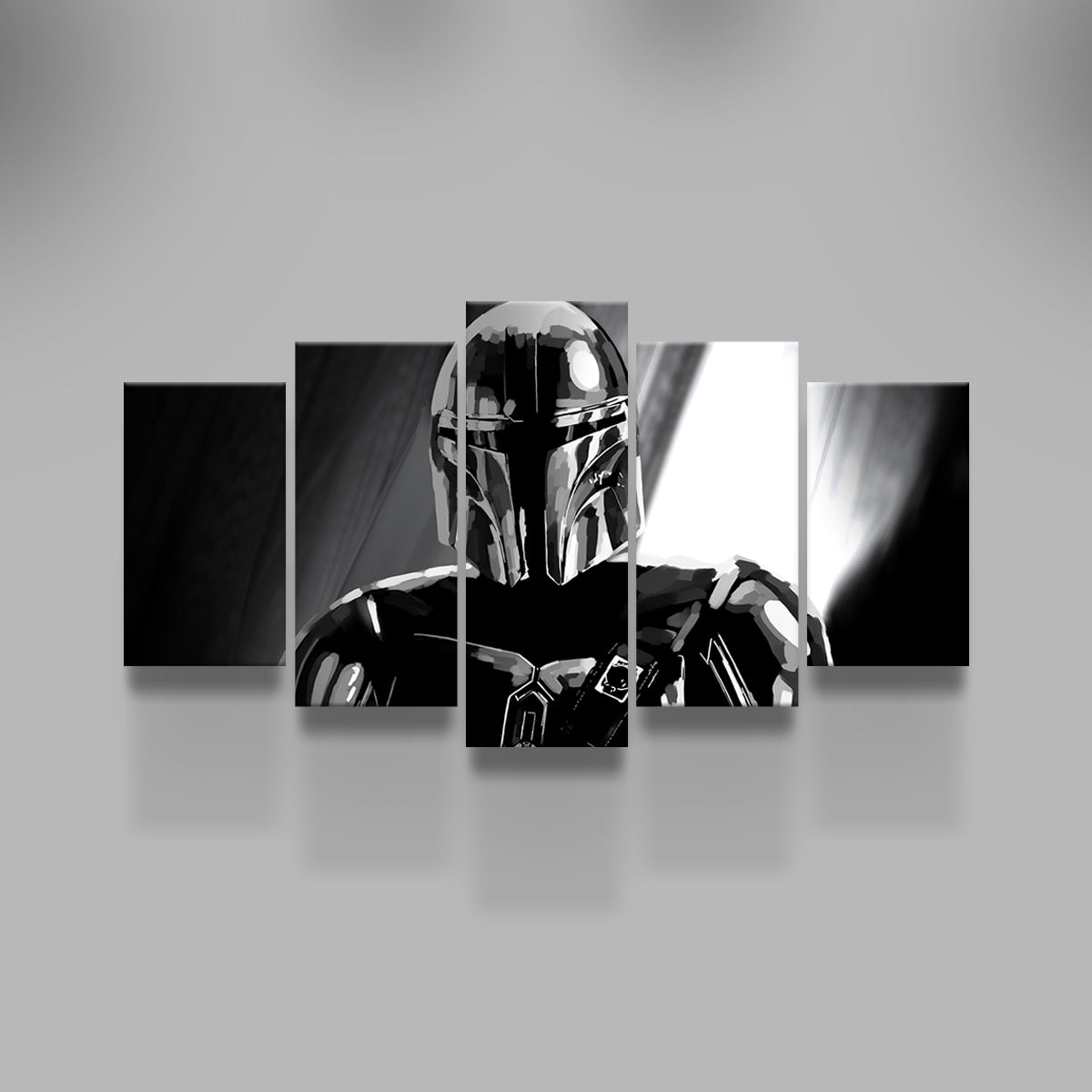 Grayscale Bounty Hunter Wall Art