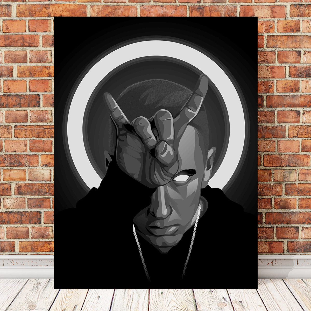 Grayscale Eminem Wall Art