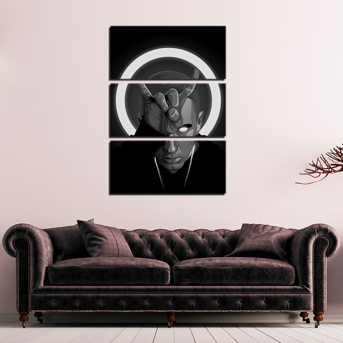 Grayscale Eminem Wall Art