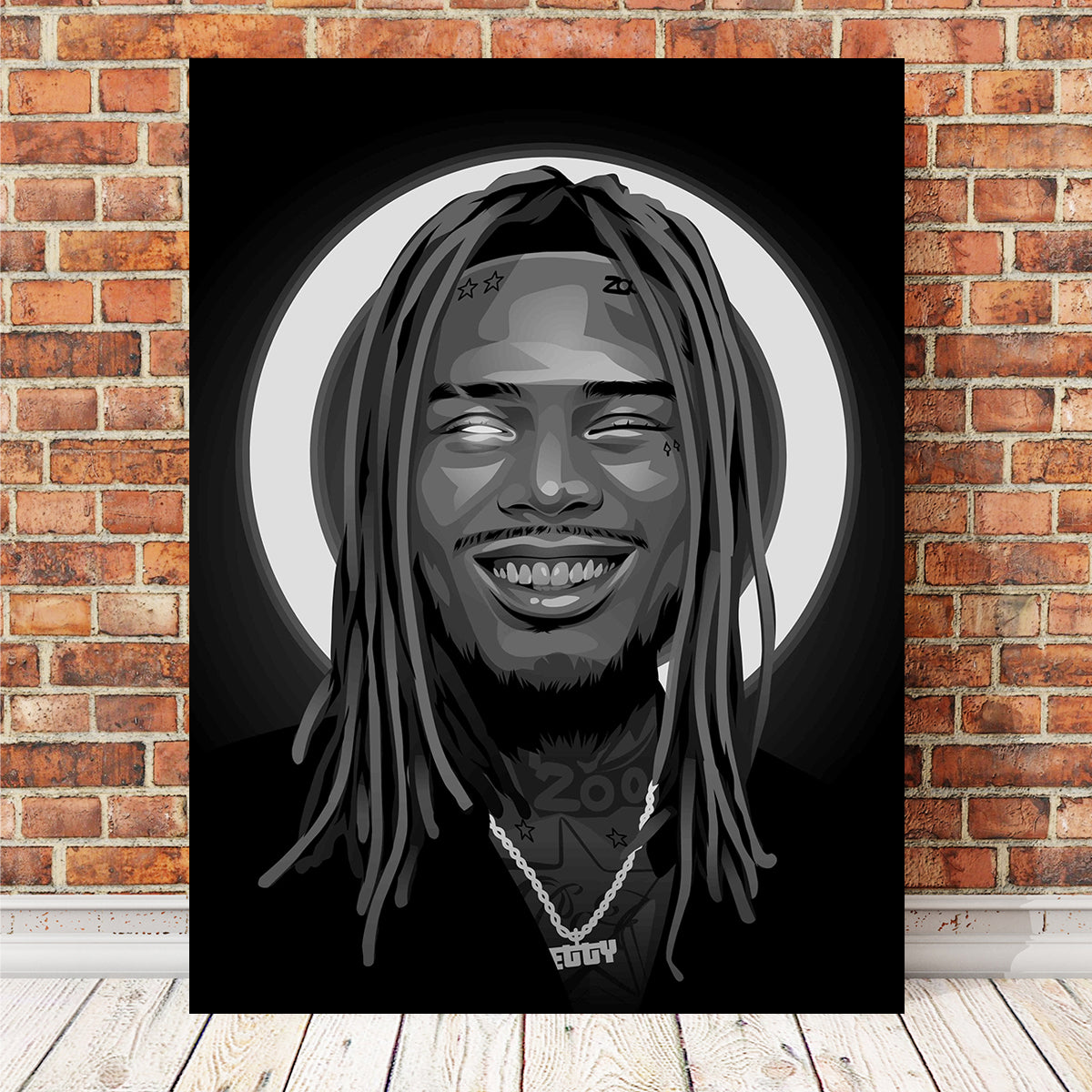 Grayscale Fetty Wap Wall Art