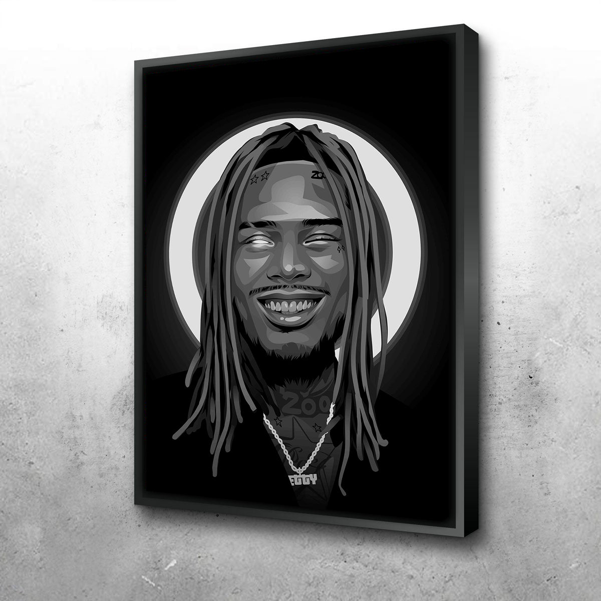 Grayscale Fetty Wap Wall Art