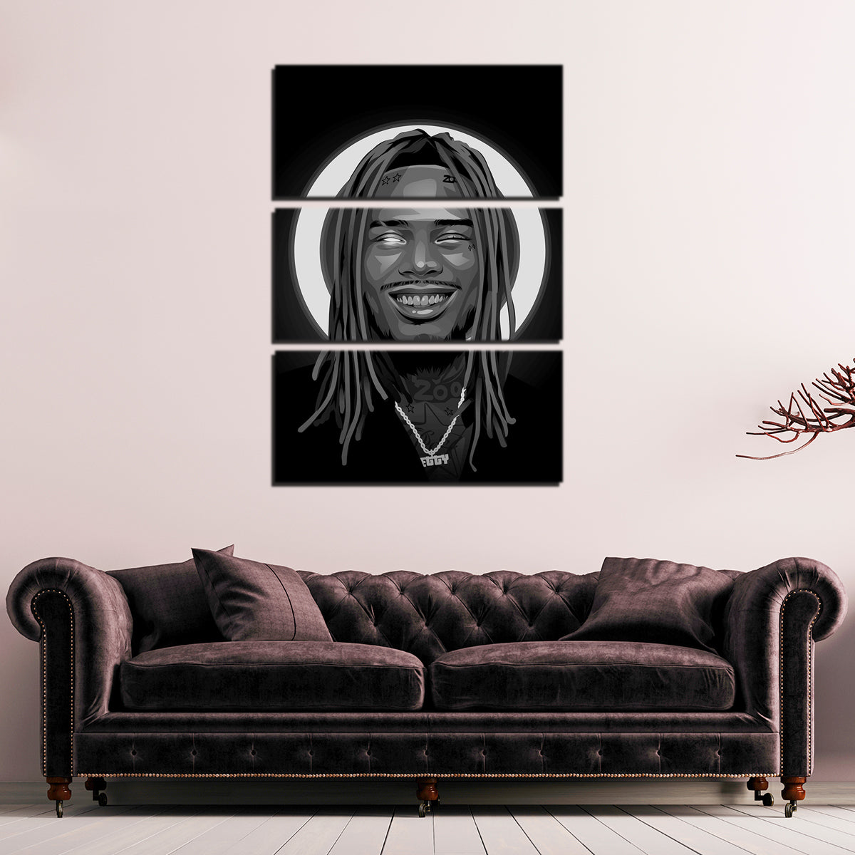 Grayscale Fetty Wap Wall Art