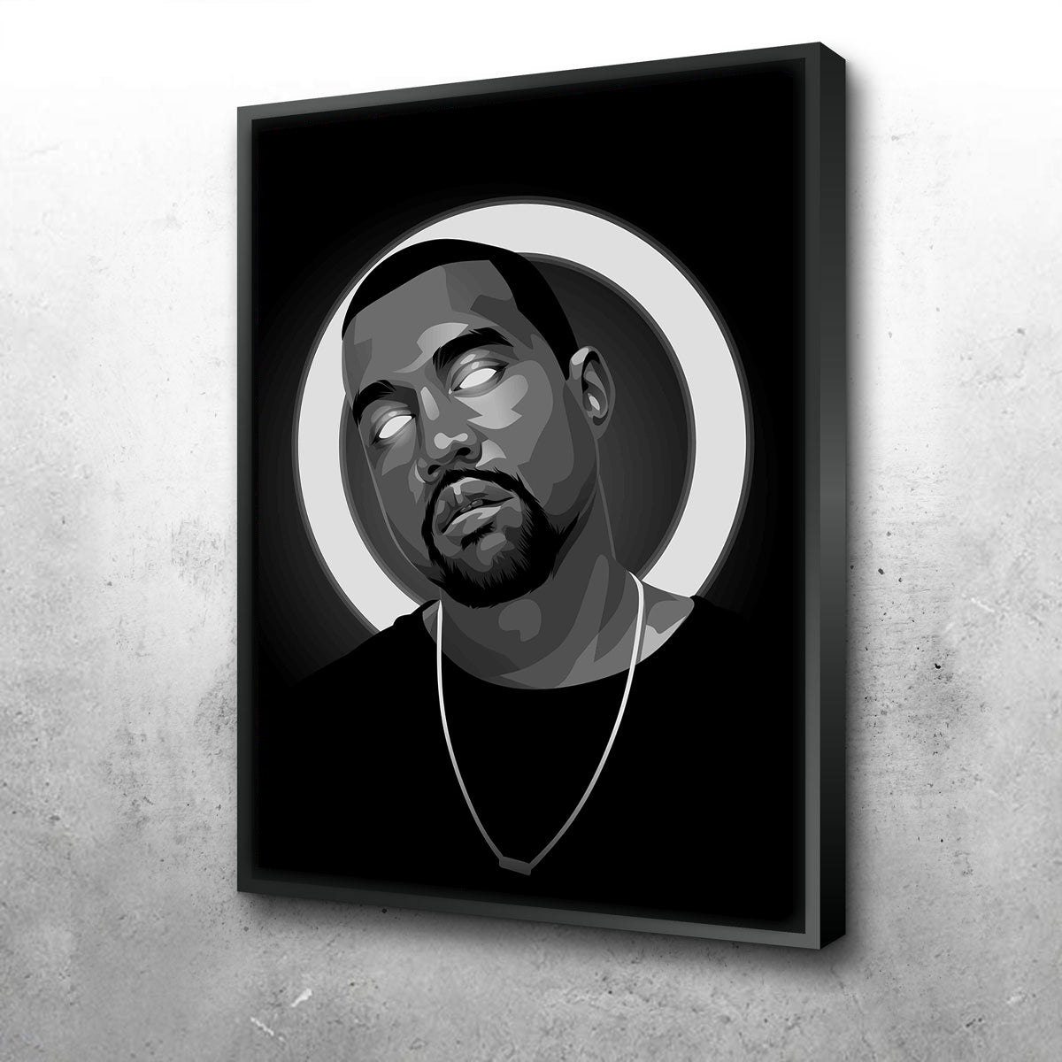 Grayscale Kanye West Wall Art