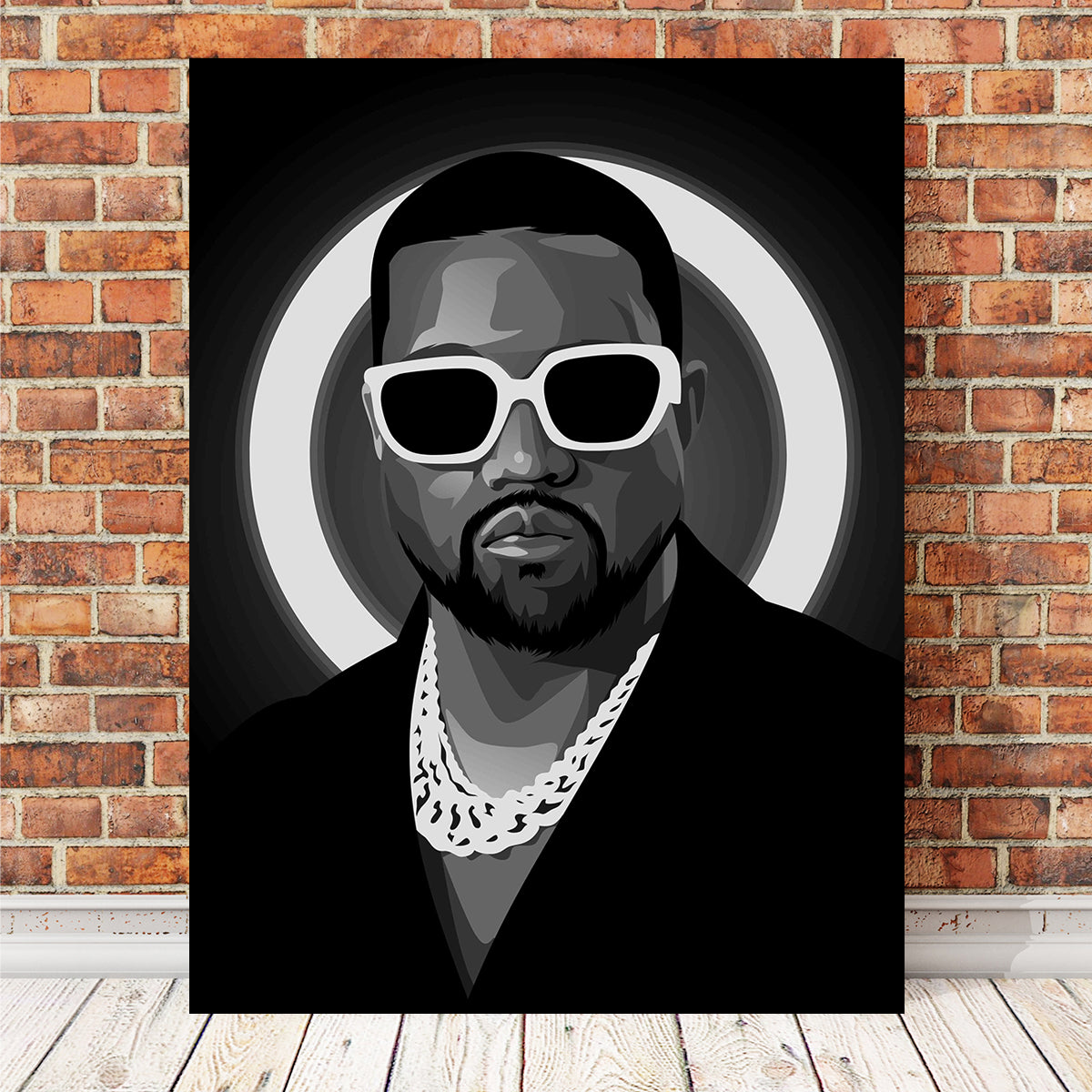 Grayscale Kanye West Shades Wall Art
