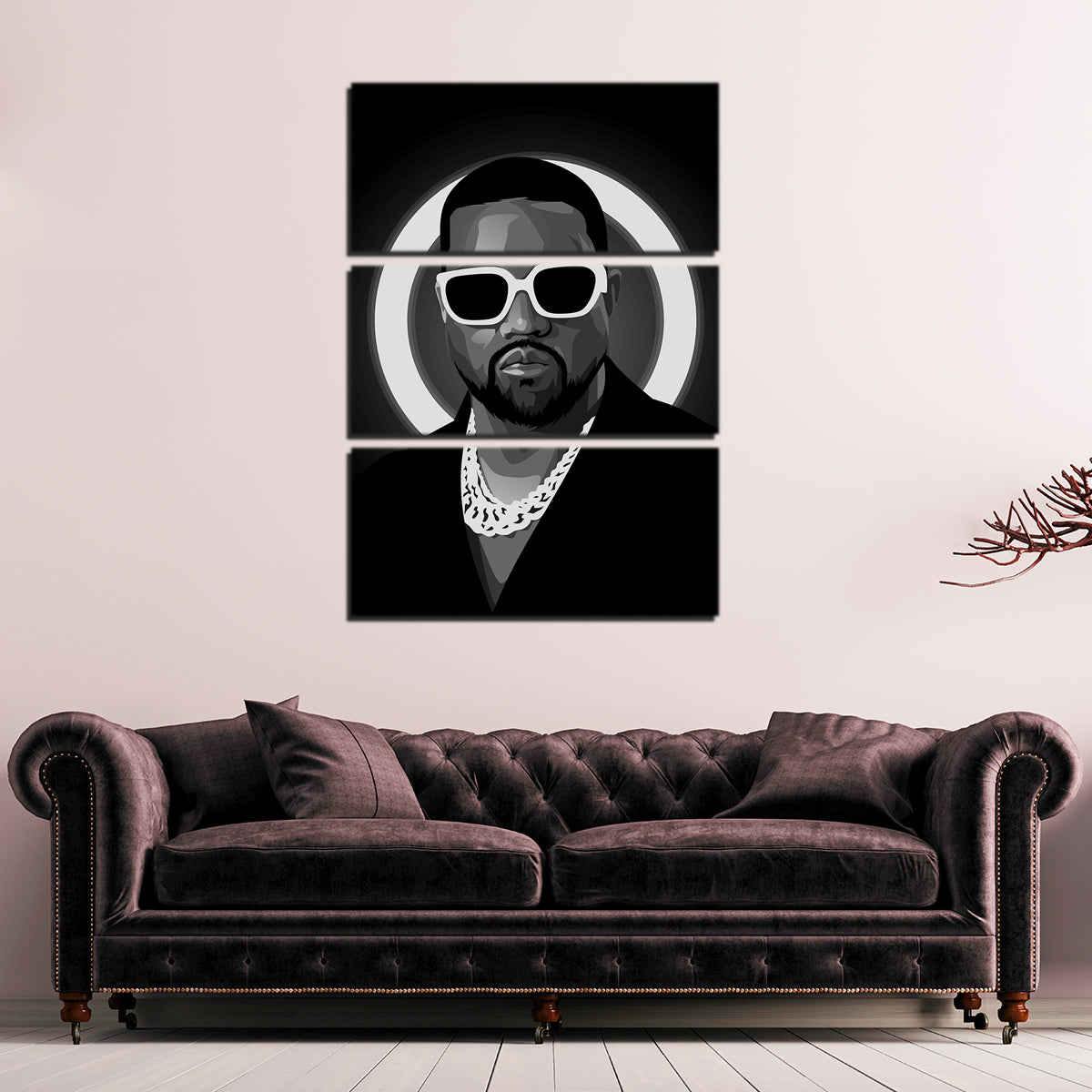 Grayscale Kanye West Shades Wall Art