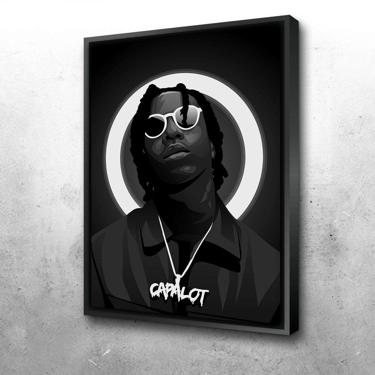 Grayscale Polo G Wall Art