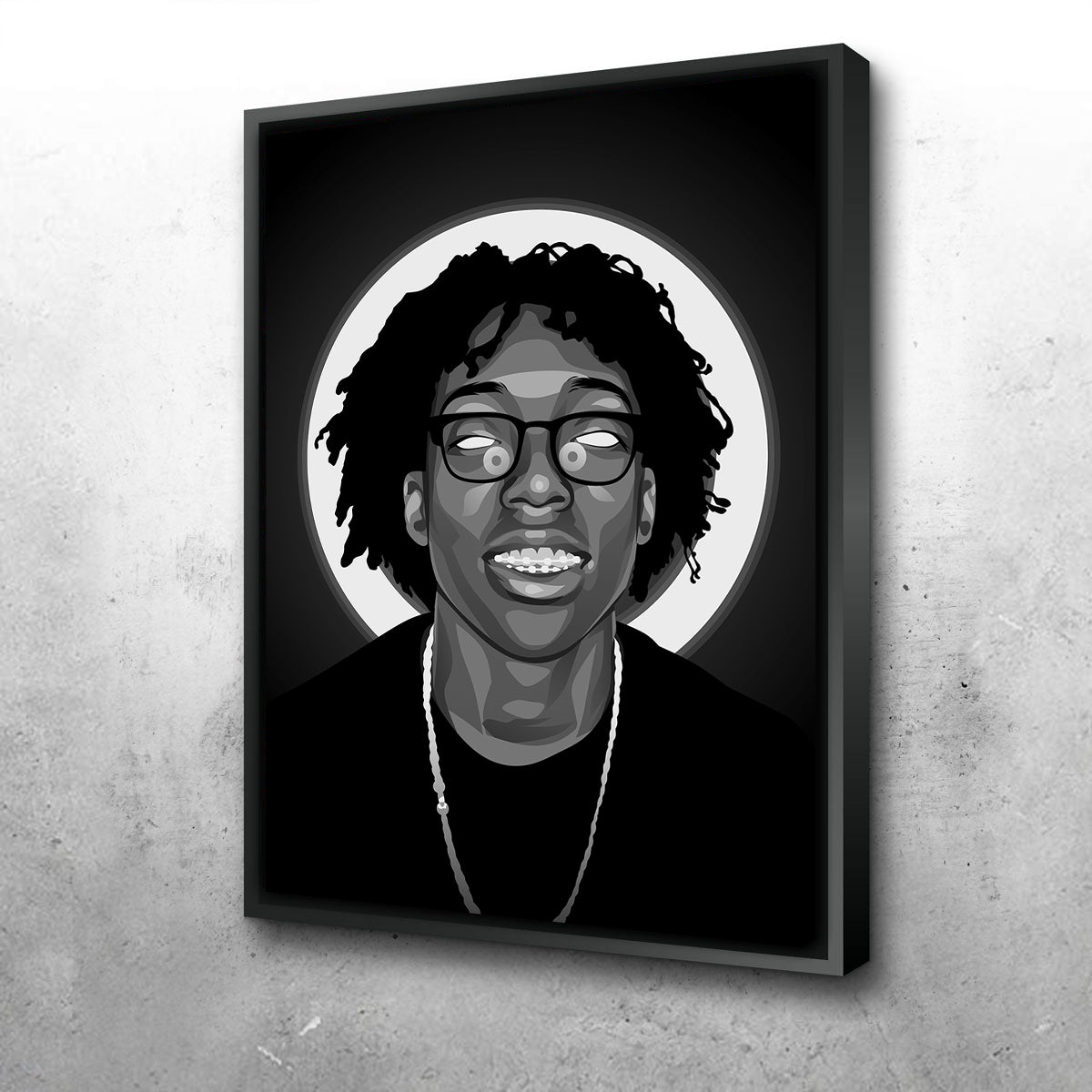 Grayscale Lil Tecca Wall Art