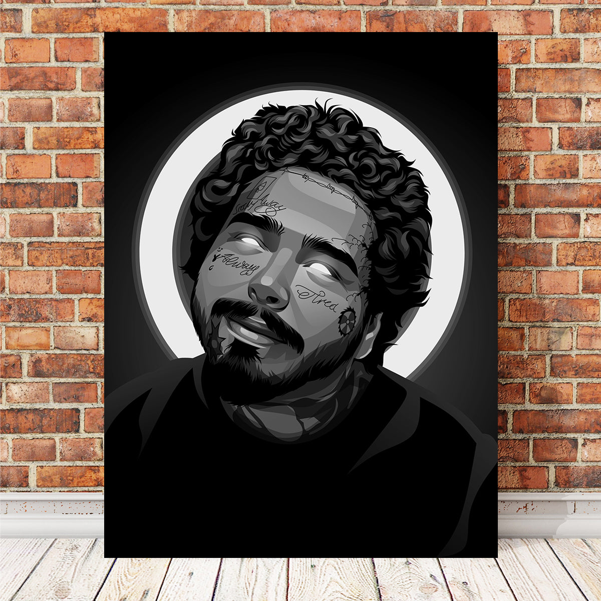 Grayscale Post Malone Wall Art