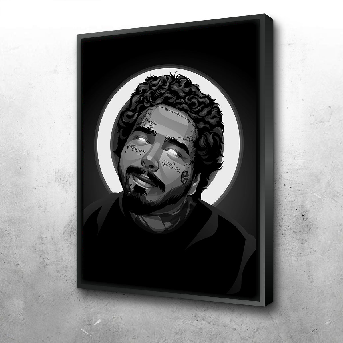Grayscale Post Malone Wall Art