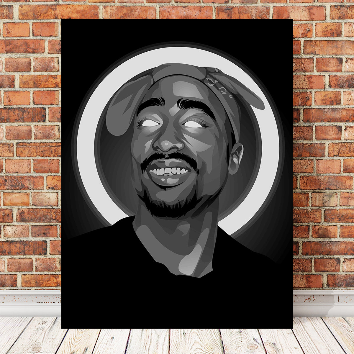 Grayscale Tupacshakur Wall Art