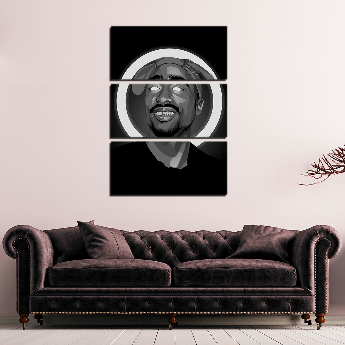 Grayscale Tupacshakur Wall Art