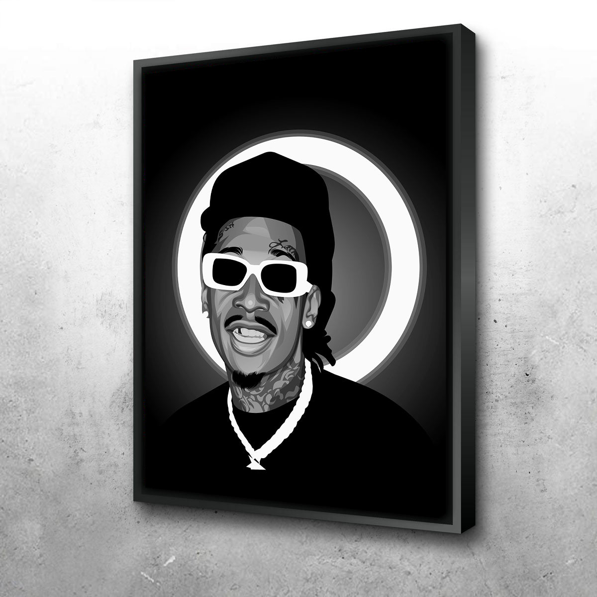 Grayscale Wiz Khalifa Wall Art