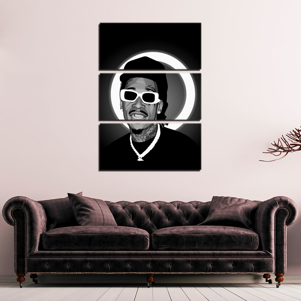 Grayscale Wiz Khalifa Wall Art