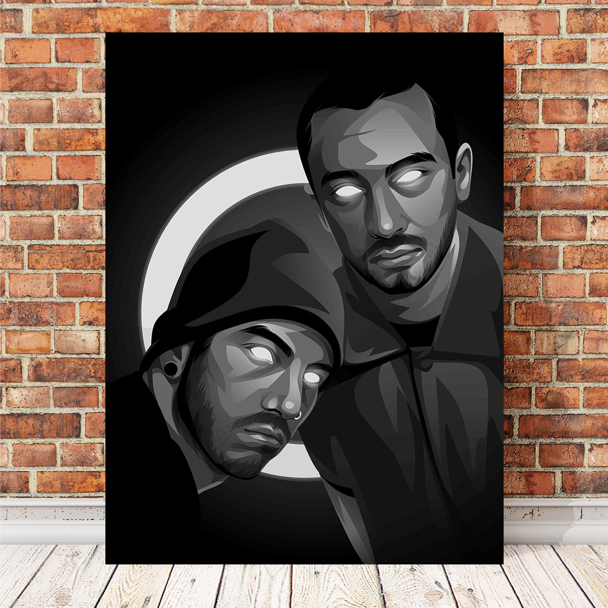 Grayscale Twenty One Pilots Wall Art