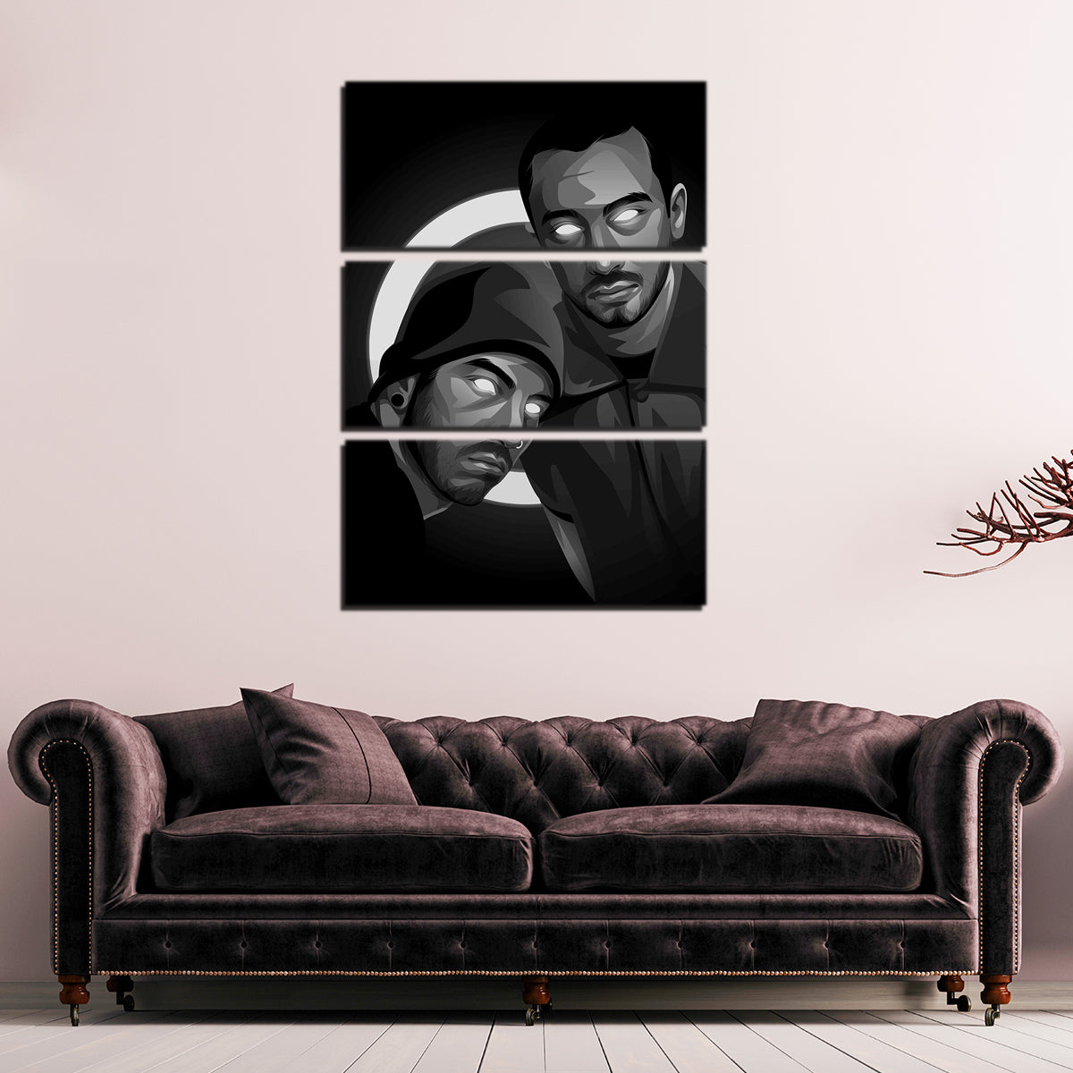 Grayscale Twenty One Pilots Wall Art