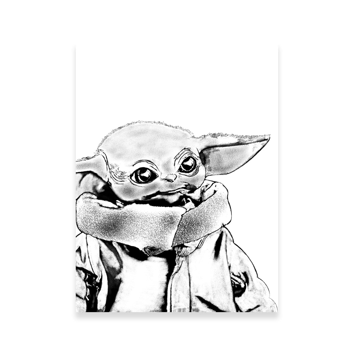 Grogu Sketch Wall Art