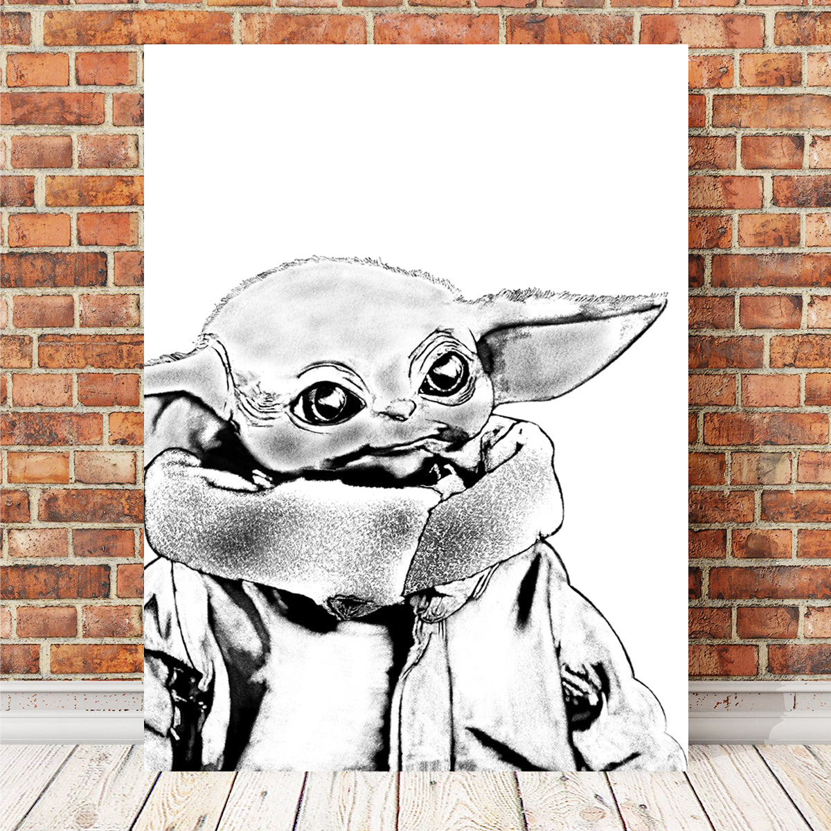 Grogu Sketch Wall Art