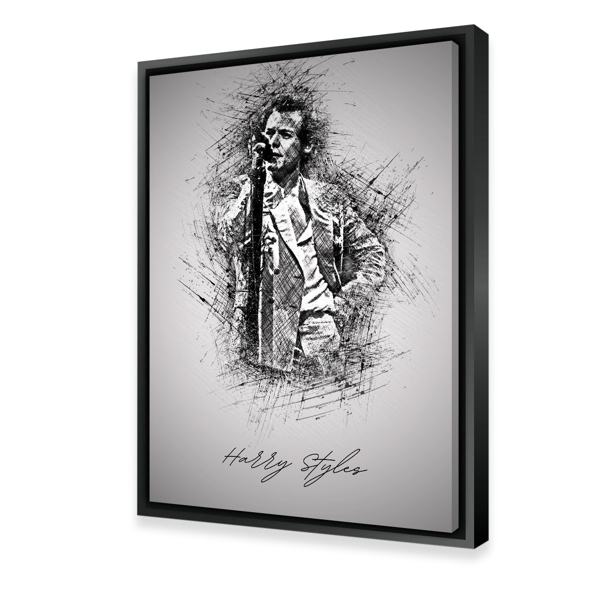 Harry Styles with mic Wall Art